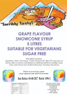 Grape Snow Cone Syrup (5 Litre) Terribly Tasty